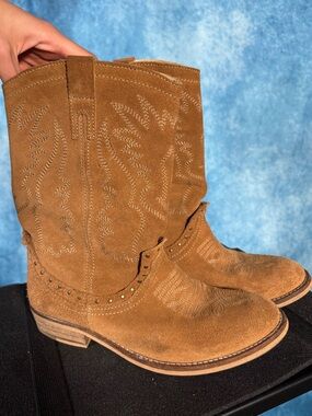 BRONX Suede Tan Western Cowboy Boots EU 36 (US 5.5–6)